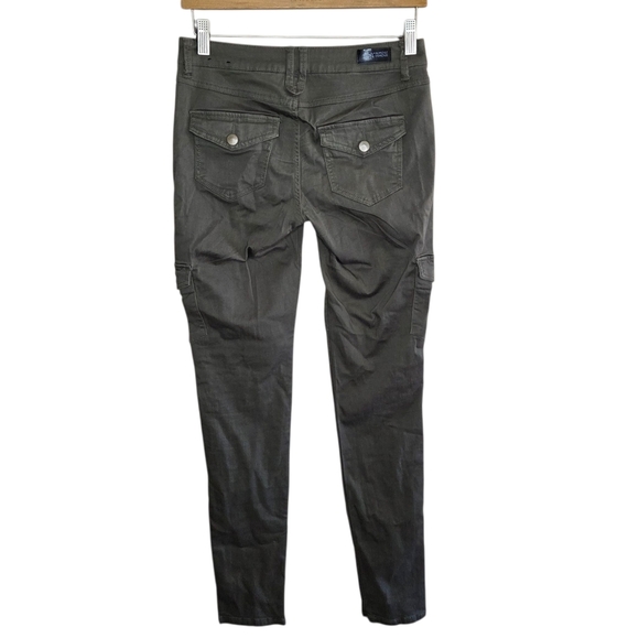 Almost Famous | Stretchy Olive Green Skinny Cargo Pants Juniors Size 3 - Picture 3 of 5